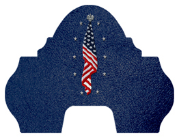 DARAY-L-421-SH-BL Flag at Rest Shimmer Blue